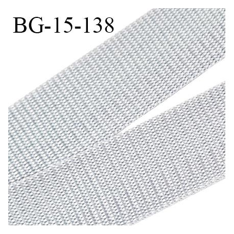 Sangle 15 mm polyamide très solide couleur gris brillant largeur 15 mm épaisseur 1.2 mm prix au mètre