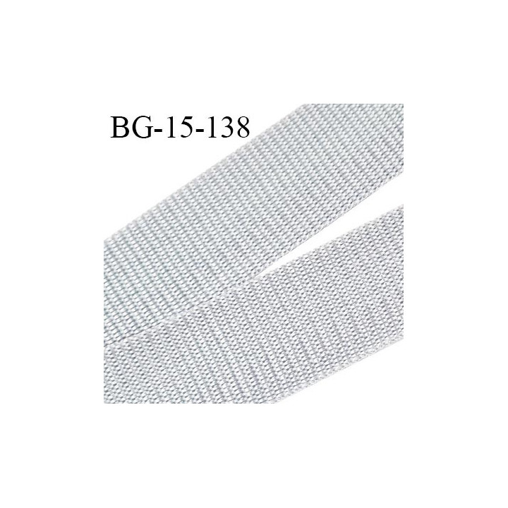 Sangle 15 mm polyamide très solide couleur gris brillant largeur 15 mm épaisseur 1.2 mm prix au mètre