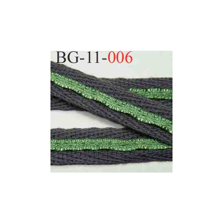 biais galon ruban couleur gris et le vert est brillant  largeur 11 mm vendu au mètre