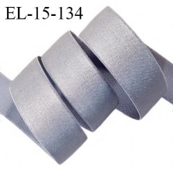 Elastique 15 mm lingerie haut de gamme couleur gris de lin bonne élasticité allongement +50% largeur 15 mm prix au mètre