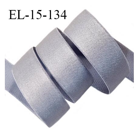 Elastique 15 mm lingerie haut de gamme couleur gris de lin bonne élasticité allongement +50% largeur 15 mm prix au mètre