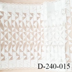 Tissu dentelle 23 cm non extensible haut de gamme largeur 23 cm couleur blanc prix pour 1 mètre