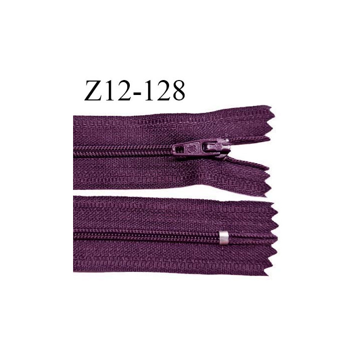Fermeture zip 12 cm non séparable couleur prune largeur 2.5 cm zip nylon longueur 12 cm largeur 4 mm prix à la pièce
