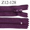 Fermeture zip 12 cm non séparable couleur prune largeur 2.5 cm zip nylon longueur 12 cm largeur 4 mm prix à la pièce