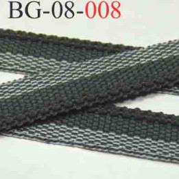 biais galon ruban couleur gris et blanc et gris anthracite rebord côtelé et caoutchouté  largeur 8 mm vendu au mètre 
