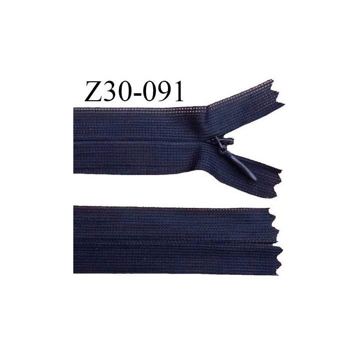 Fermeture zip 30 cm non séparable couleur bleu marine largeur 2.5 cm zip nylon invisible prix à l'unité