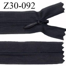 Fermeture zip 30 cm non séparable couleur anthracite largeur 2.5 cm zip nylon invisible prix à l'unité
