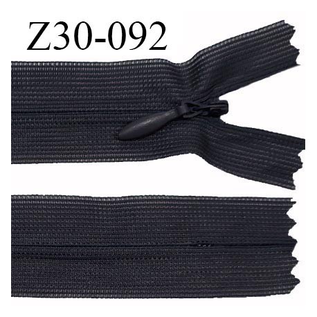 Fermeture zip 30 cm non séparable couleur anthracite largeur 2.5 cm zip nylon invisible prix à l'unité