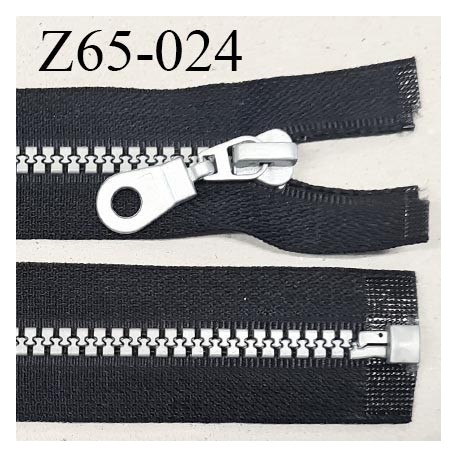 Fermeture zip 65 cm séparable couleur noir zip glissière largeur 7 mm longueur 65 cm largeur 32 mm prix à l'unité