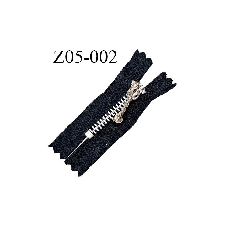 Fermeture zip 4 cm non séparable couleur noir zip à glissière métal largeur 6 mm couleur chrome prix à l'unité