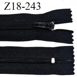 Fermeture zip 18 cm non séparable couleur noir largeur 2.7 cm zip nylon longueur 18 cm prix à l'unité