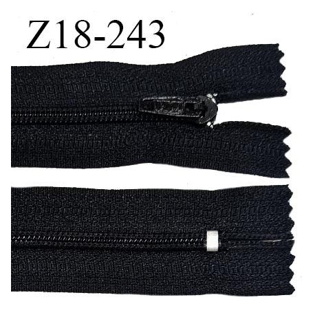 Fermeture zip 18 cm non séparable couleur noir largeur 2.7 cm zip nylon longueur 18 cm prix à l'unité