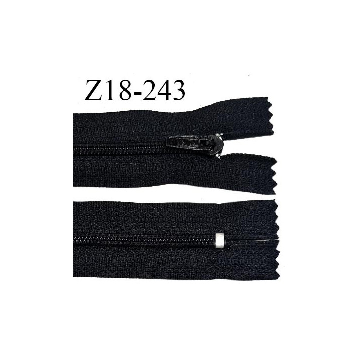 Fermeture zip 18 cm non séparable couleur noir largeur 2.7 cm zip nylon longueur 18 cm prix à l'unité