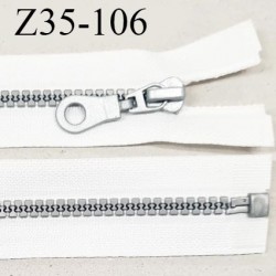 Fermeture zip 35 cm séparable couleur blanc zip glissière couleur gris largeur 7 mm longueur 35 cm largeur 32 mm prix à l'unité