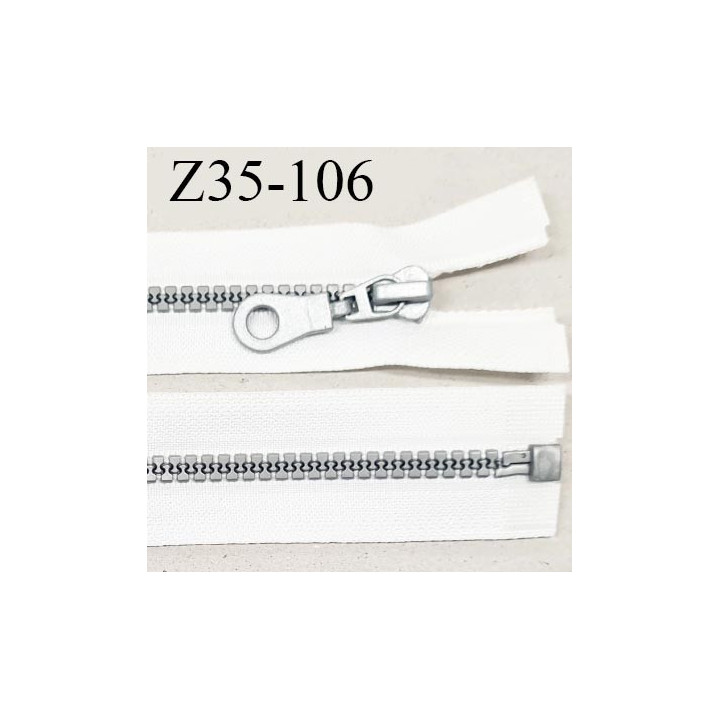 Fermeture zip 35 cm séparable couleur blanc zip glissière couleur gris largeur 7 mm longueur 35 cm largeur 32 mm prix à l'unité