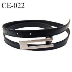 Ceinture 95 cm imitation cuir couleur noir avec boucle longueur 95 cm largeur 1.5 cm épaisseur 2.5 mm prix à l'unité