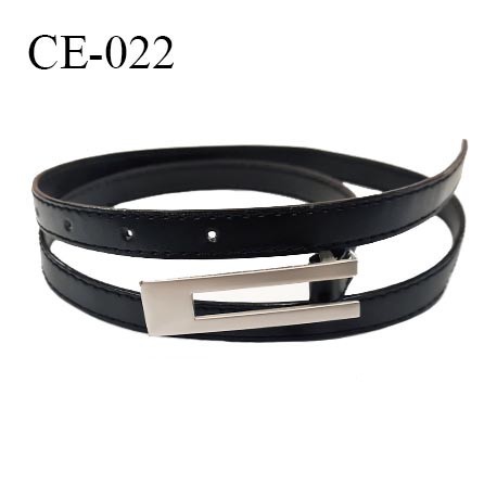 Ceinture 95 cm imitation cuir couleur noir avec boucle longueur 95 cm largeur 1.5 cm épaisseur 2.5 mm prix à l'unité