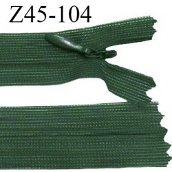 Fermeture zip 45 cm non séparable couleur vert zip glissière nylon invisible prix à l'unité