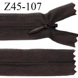 Fermeture zip 45 cm non séparable couleur café zip glissière nylon invisible prix à l'unité