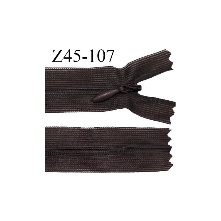 Fermeture zip 45 cm non séparable couleur café zip glissière nylon invisible prix à l'unité