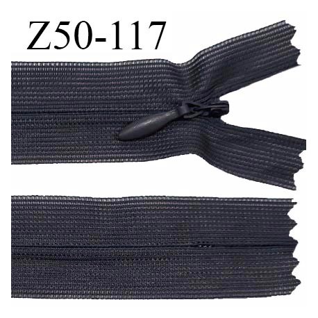 Fermeture zip 50 cm non séparable couleur anthracite zip glissière nylon invisible prix à l'unité