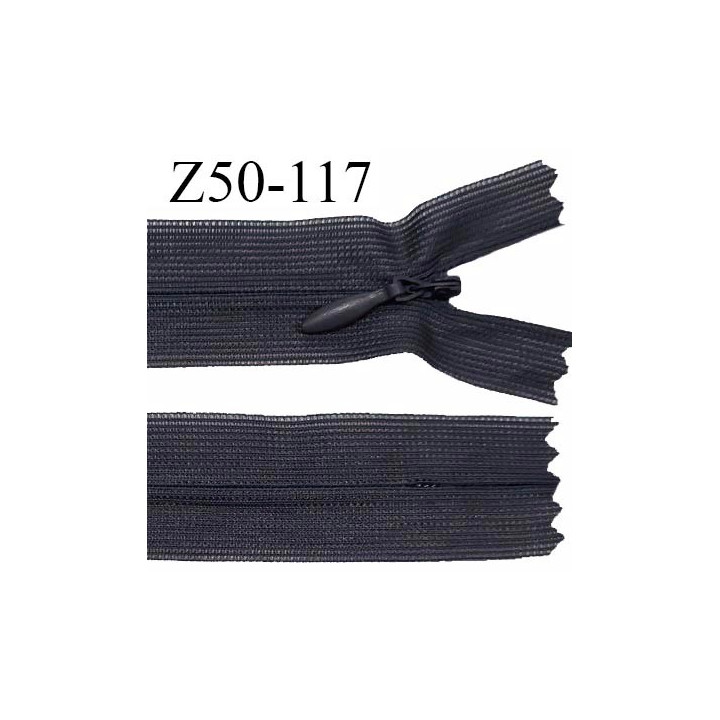 Fermeture zip 50 cm non séparable couleur anthracite zip glissière nylon invisible prix à l'unité