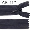 Fermeture zip 50 cm non séparable couleur anthracite zip glissière nylon invisible prix à l'unité