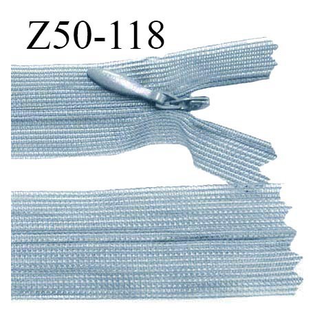 Fermeture zip 50 cm non séparable couleur bleu ciel zip glissière nylon invisible prix à l'unité