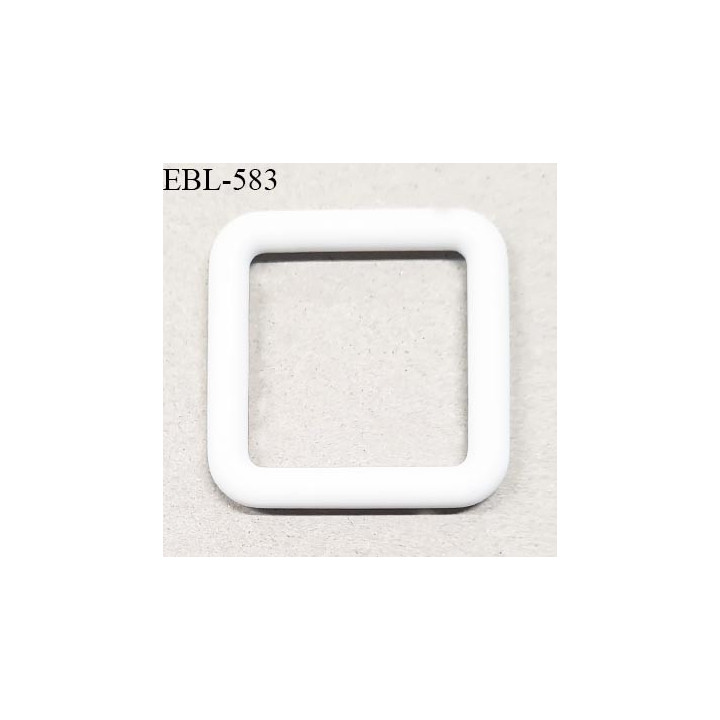 Boucle de réglage 30 mm en pvc blanc largeur intérieur 30 mm largeur totale 40 mm épaisseur 5.5 mm prix à l'unité