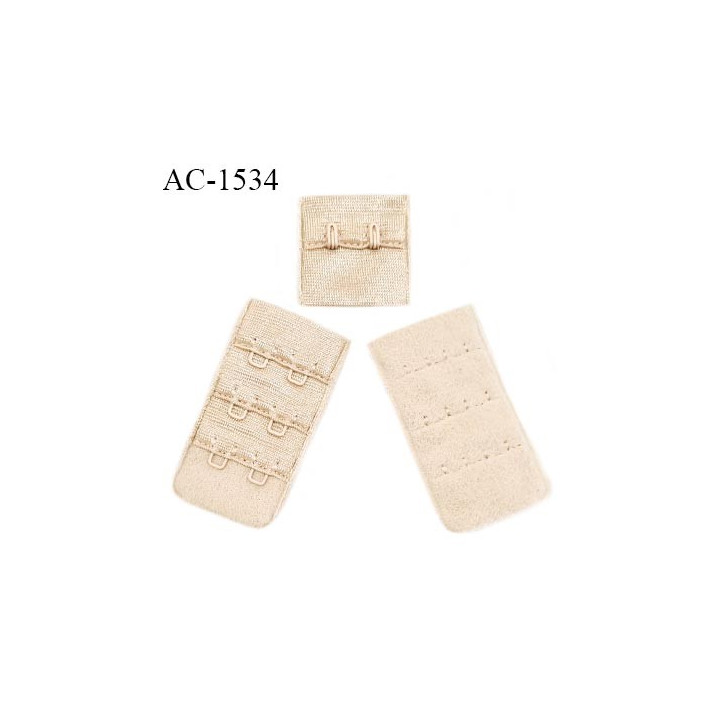 Agrafe 30 mm attache SG haut de gamme couleur nude brillant 3 rangées 2 crochets prix à l'unité