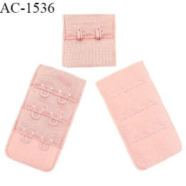 Agrafe 30 mm attache SG haut de gamme couleur rose saumoné brillant 3 rangées 2 crochets très doux au toucher prix à l'unité