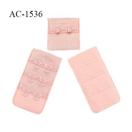 Agrafe 30 mm attache SG haut de gamme couleur rose saumoné brillant 3 rangées 2 crochets très doux au toucher prix à l'unité