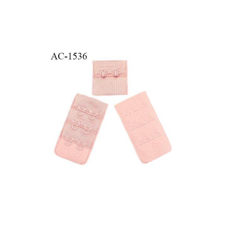 Agrafe 30 mm attache SG haut de gamme couleur rose saumoné brillant 3 rangées 2 crochets très doux au toucher prix à l'unité