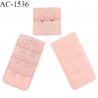 Agrafe 30 mm attache SG haut de gamme couleur rose saumoné brillant 3 rangées 2 crochets très doux au toucher prix à l'unité