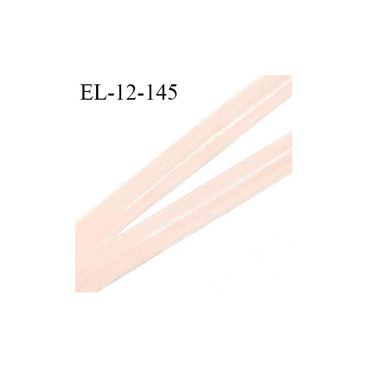 Elastique 12 mm anti-glisse haut de gamme couleur beige doré largeur 12 mm largeur de la bande anti glisse 5 mm prix au mètre