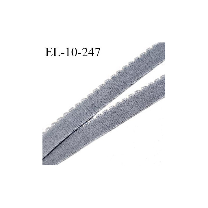 Elastique picot 10 mm lingerie couleur gris astre largeur 10 mm haut de gamme prix au mètre
