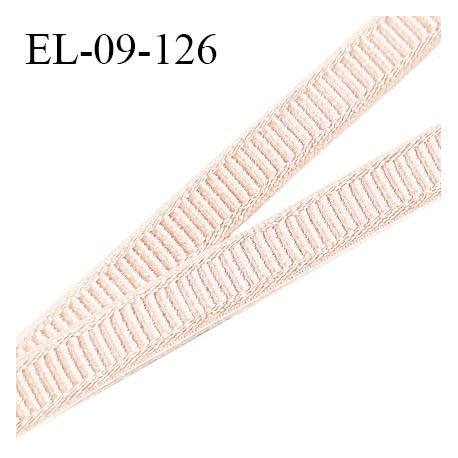 Elastique picot 9 mm lingerie couleur beige doré brillant largeur 9 mm haut de gamme prix au mètre