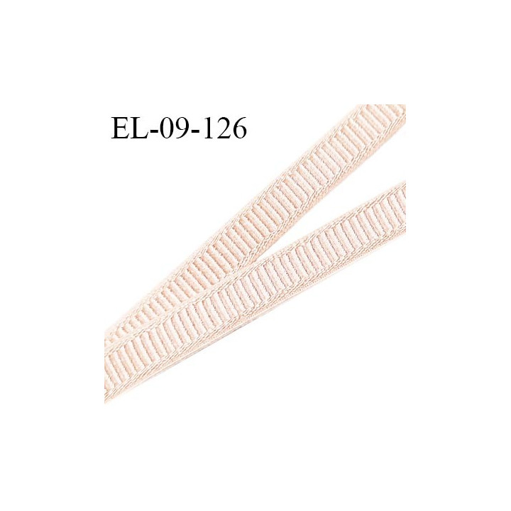 Elastique picot 9 mm lingerie couleur beige doré brillant largeur 9 mm haut de gamme prix au mètre