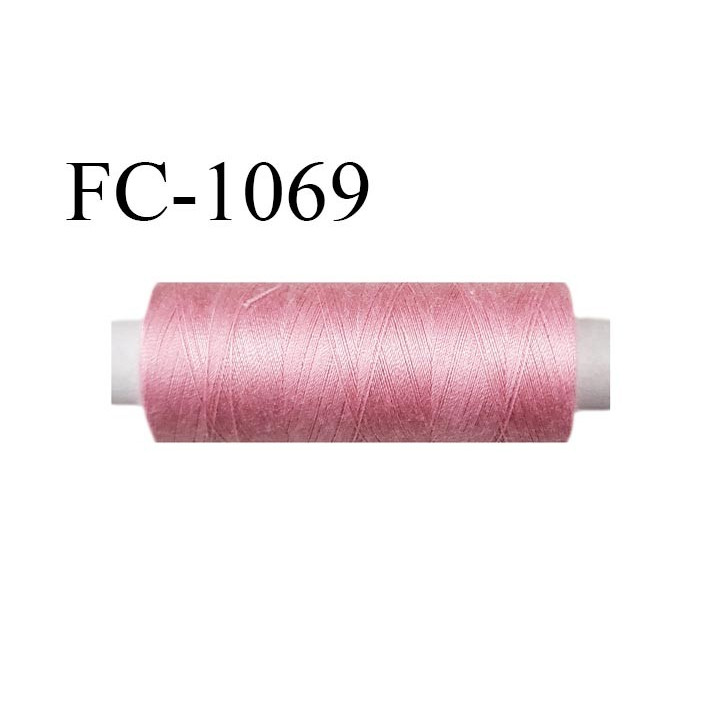 Bobine 500 m fil Polyester n° 120 rose malabar 500 mètres fil européen bobiné en Europe ou France certifié oeko tex