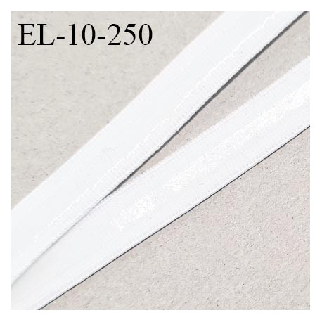 Elastique 10 mm anti-glisse haut de gamme couleur blanc largeur 10 mm largeur de la bande anti glisse 5 mm prix au mètre