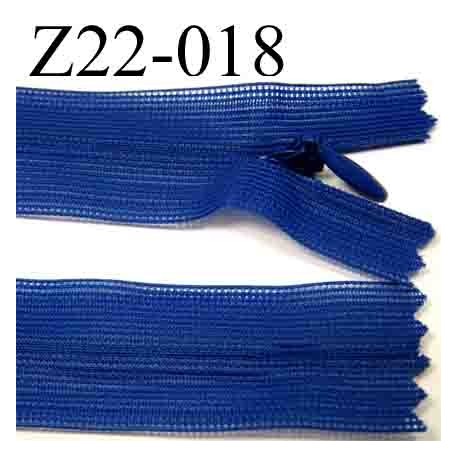 fermeture éclair invisible bleu longueur 22 cm couleur bleu non séparable zip nylon largeur 2.5 cm