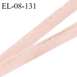 Elastique 8 mm lingerie haut de gamme couleur rose ballerine avec liseré brillant doux au toucher largeur 8 mm prix au mètre