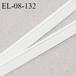 Elastique 8 mm lingerie passepoil haut de gamme couleur talc avec liseré brillant doux au toucher largeur 8 mm prix au mètre
