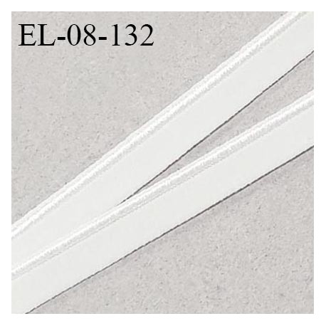 Elastique 8 mm lingerie haut de gamme couleur talc avec liseré brillant doux au toucher largeur 8 mm prix au mètre