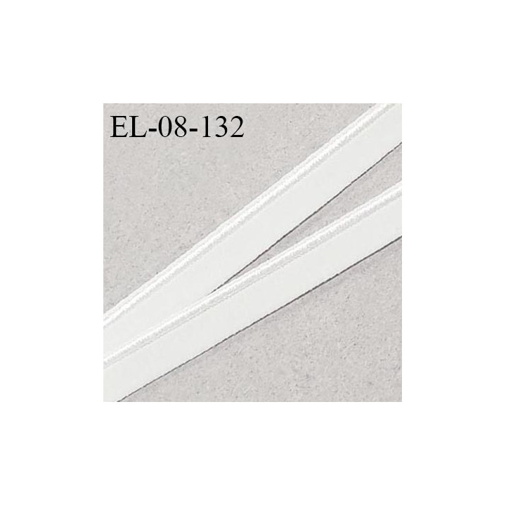 Elastique 8 mm lingerie haut de gamme couleur talc avec liseré brillant doux au toucher largeur 8 mm prix au mètre
