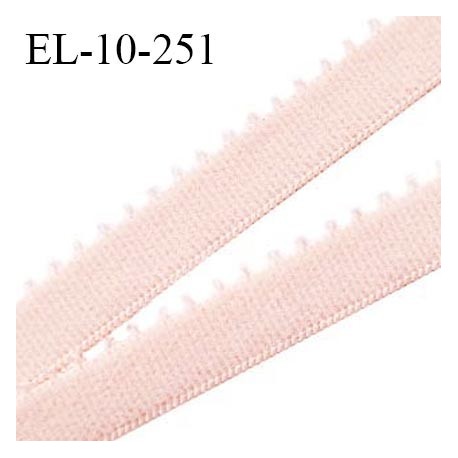 Elastique picot 10 mm lingerie couleur rose ballerine largeur 10 mm haut de gamme pour une grande marque prix au mètre