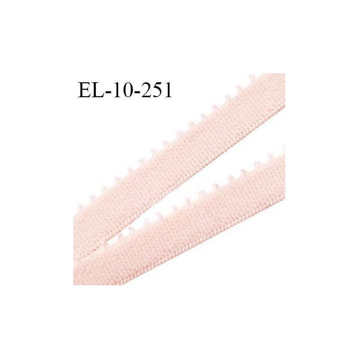 Elastique picot 10 mm lingerie couleur rose ballerine largeur 10 mm haut de gamme pour une grande marque prix au mètre