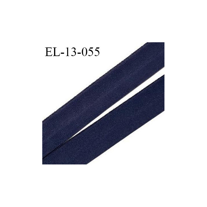 Elastique lingerie 13 mm haut de gamme pré plié couleur bleu marine doux au toucher prix au mètre