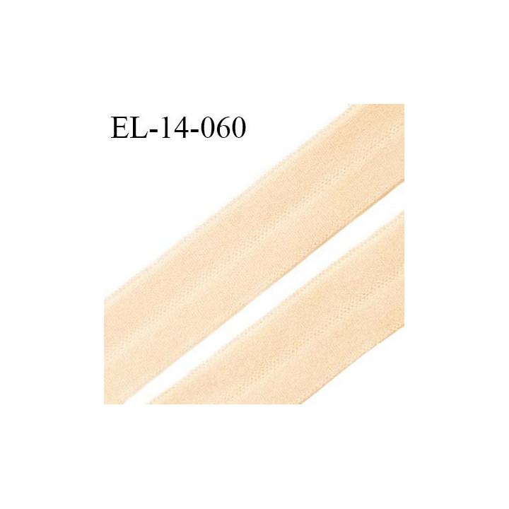Elastique lingerie 14 mm pré plié haut de gamme couleur chair clair largeur 14 mm fabriqué pour une grande marque prix au mètre