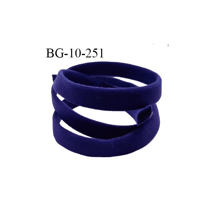Galon lacette ou cache armature et baleine underwire 10 mm couleur bleu abysse très doux au toucher largeur 10 mm prix au mètre